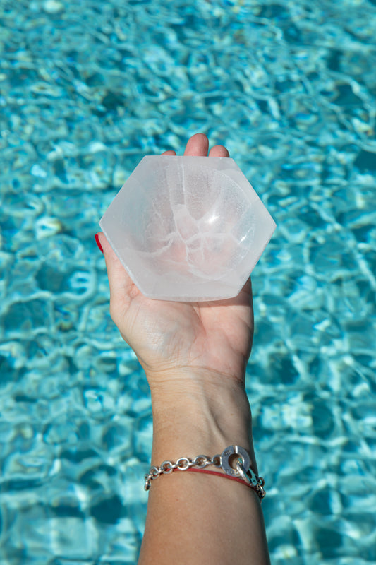 Selenite Hexagon Bowl